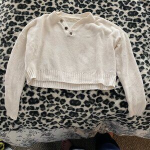 cropped off white sweater